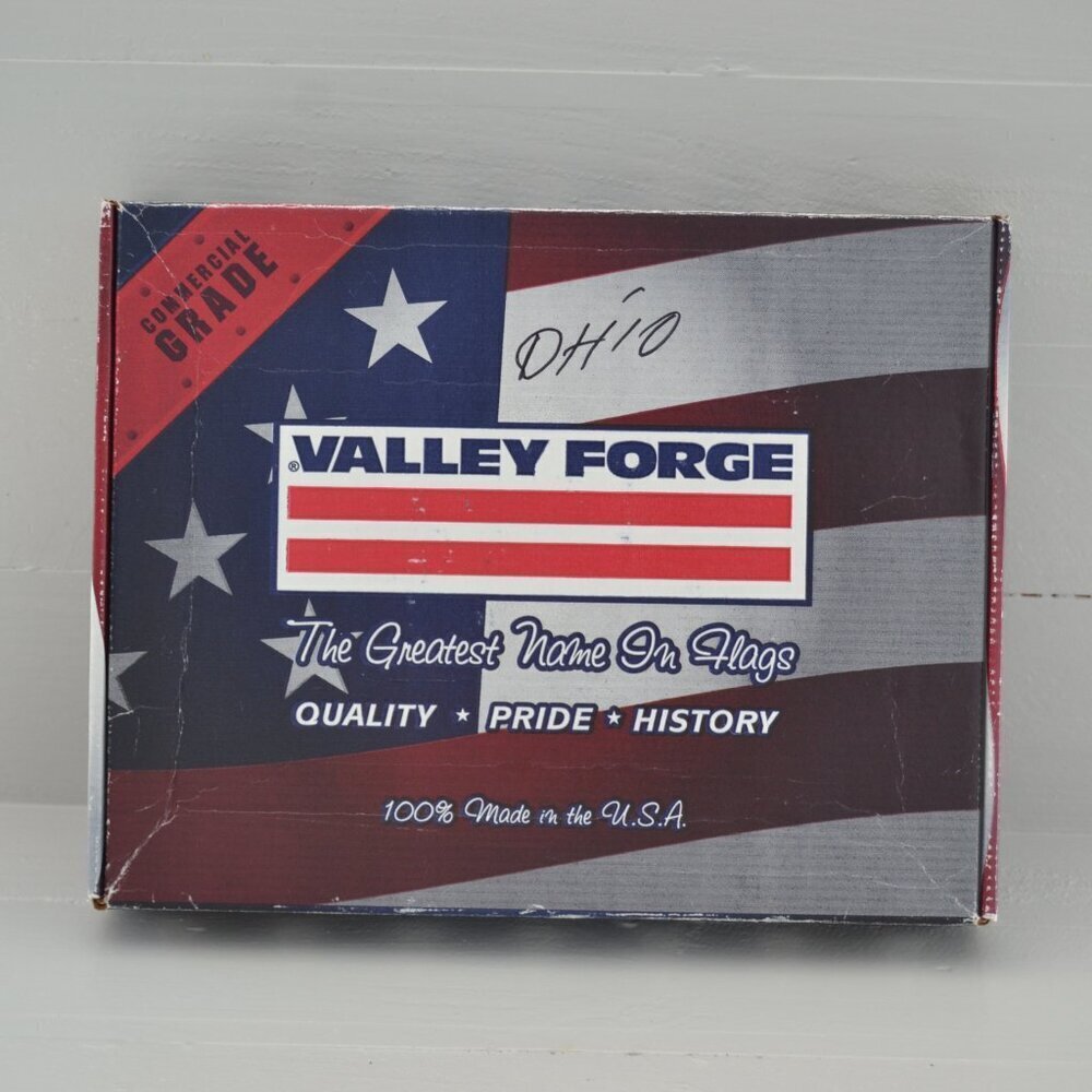 Ohio State Flag Burgee Red Blue White Made In USA Valley Forge Commercial Grade